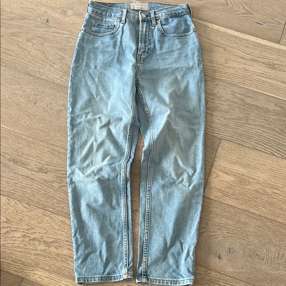 Everlane Blue Ankle Cropped Jeans Distressed Style